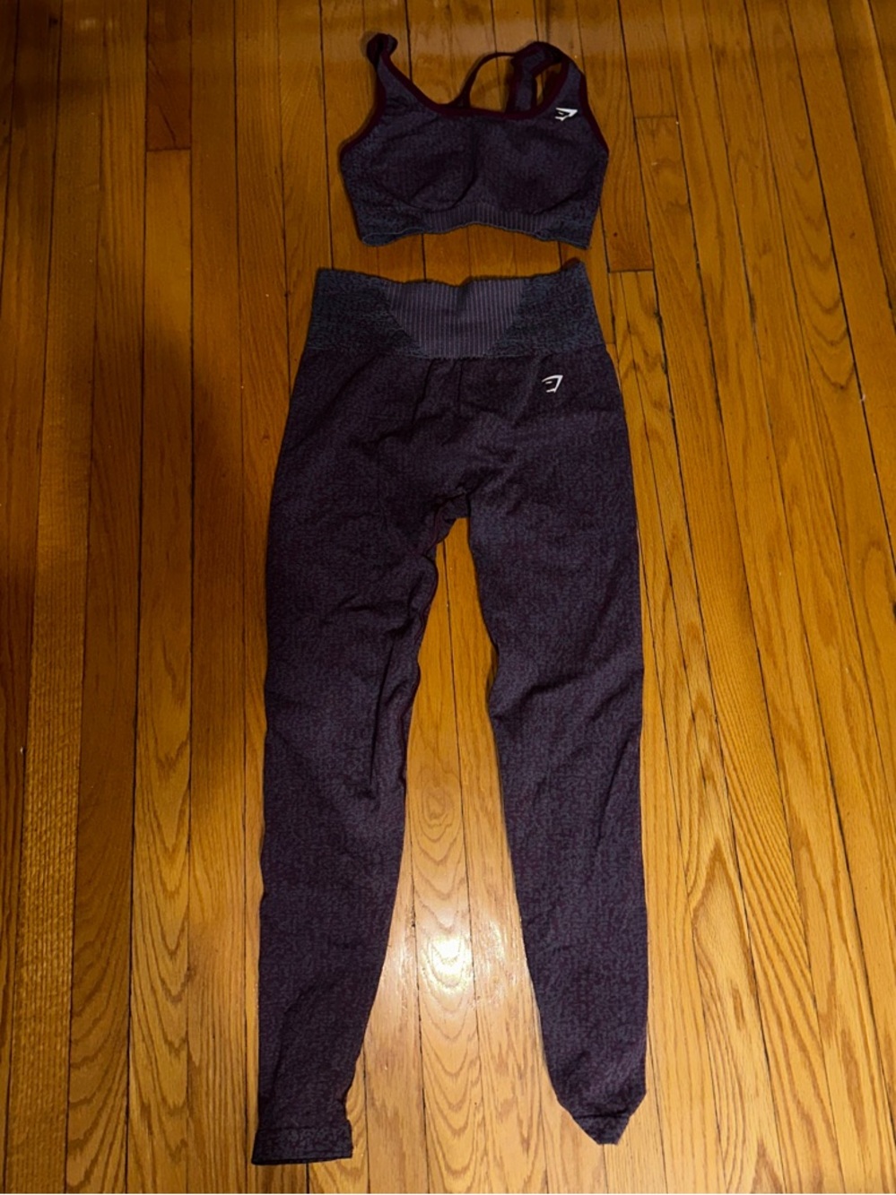 Gymshark Maroon and Heathered Gray Seamless Active Set